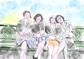 Ladies on bench